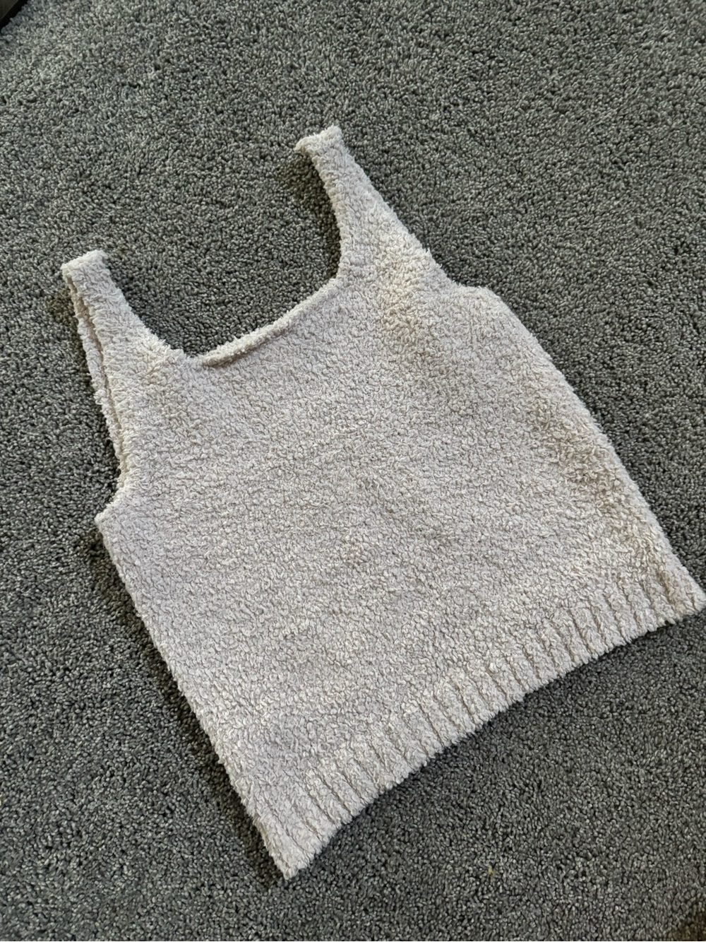 SKIMS - Cozy Cream Knit Tank Crop Top - Women's Soft Sweater Tank